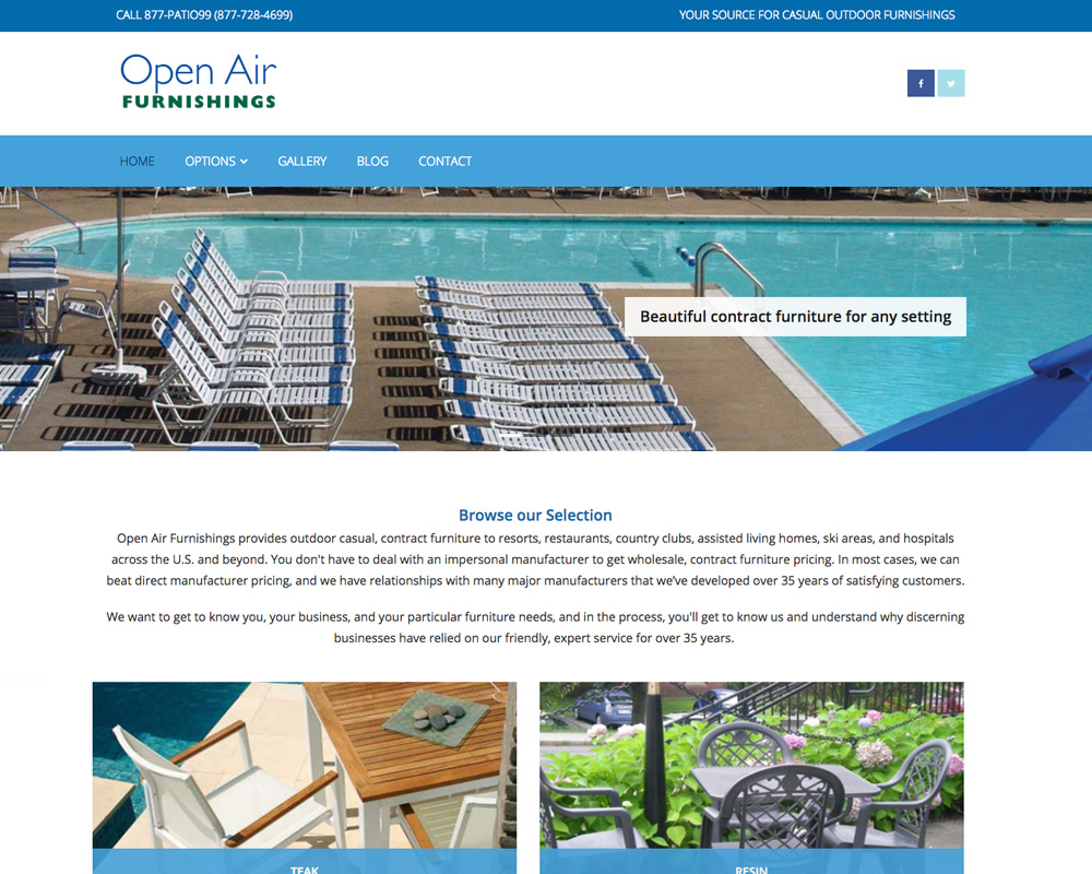 Open Air Furnishings Website